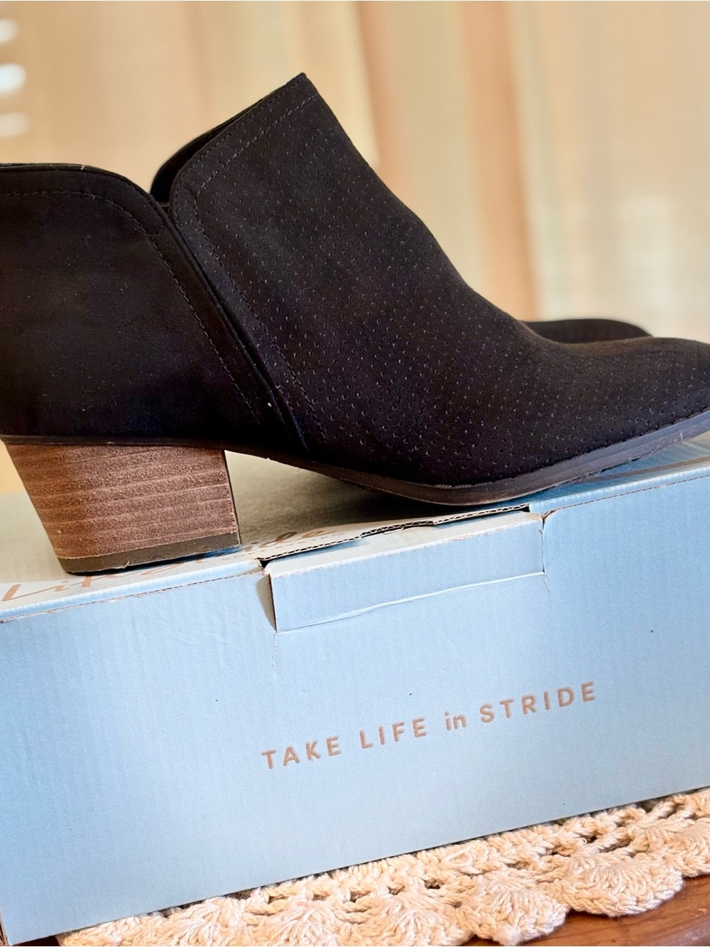 Life Stride Black Suede Low Heel Mules